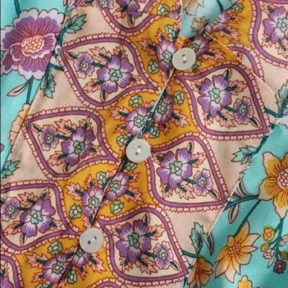 SOLD OUT Boho Gypsy Floral Short Sleeve Long Casual Dress - Picture 3 of 4